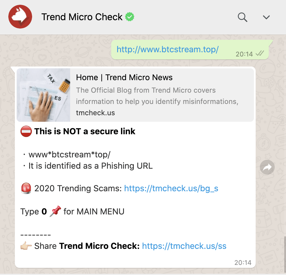 ScamCheck WhatsApp